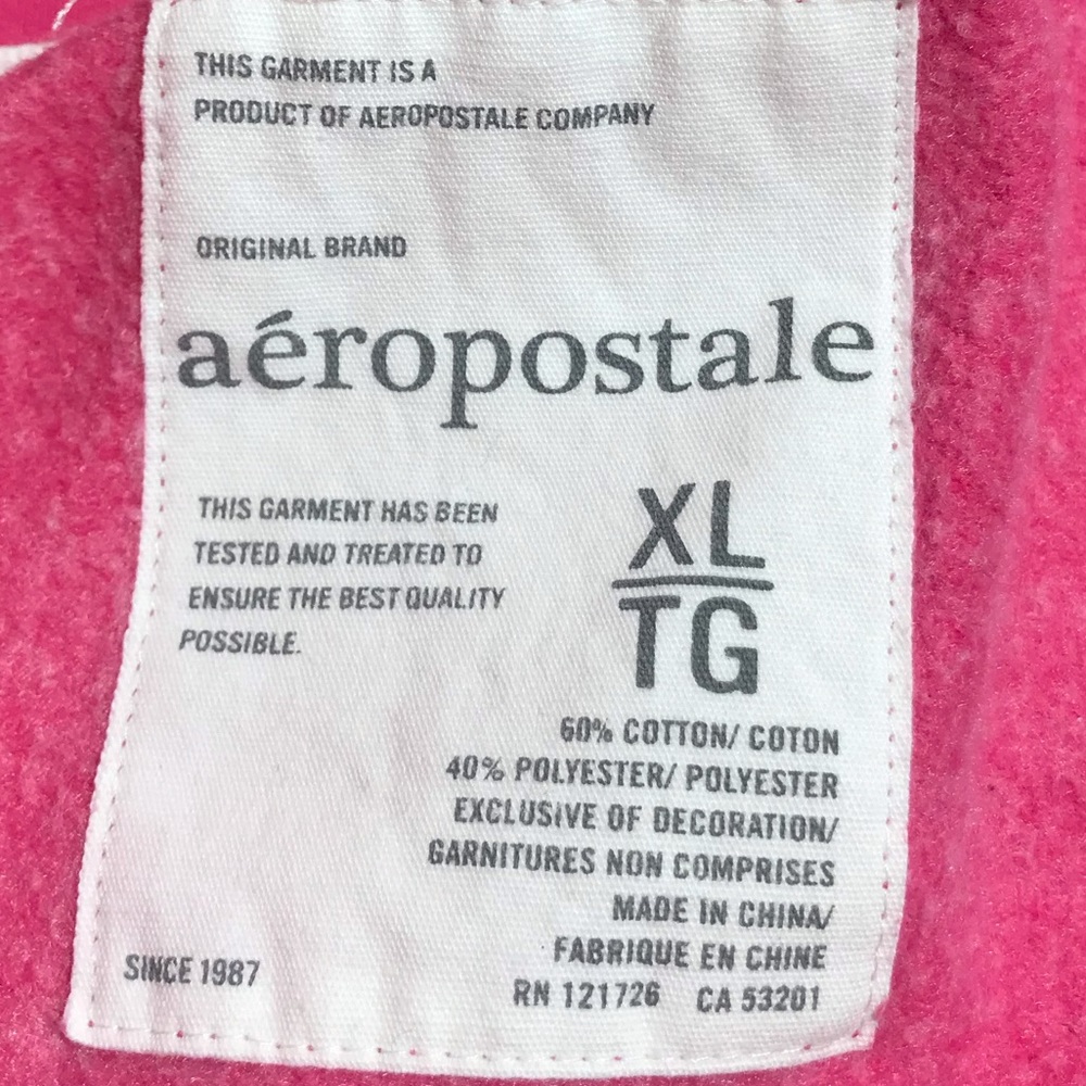 Aeropostale Pink Soft Pullover Kangaroo Pouch Logo Hoodie XL - Picture 6 of 8
